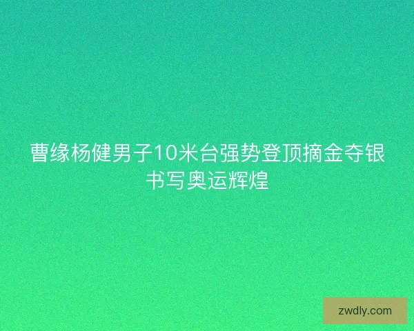 曹缘杨健男子10米台强势登顶摘金夺银书写奥运辉煌