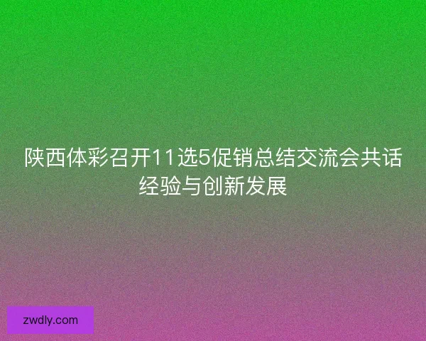 陕西体彩召开11选5促销总结交流会共话经验与创新发展